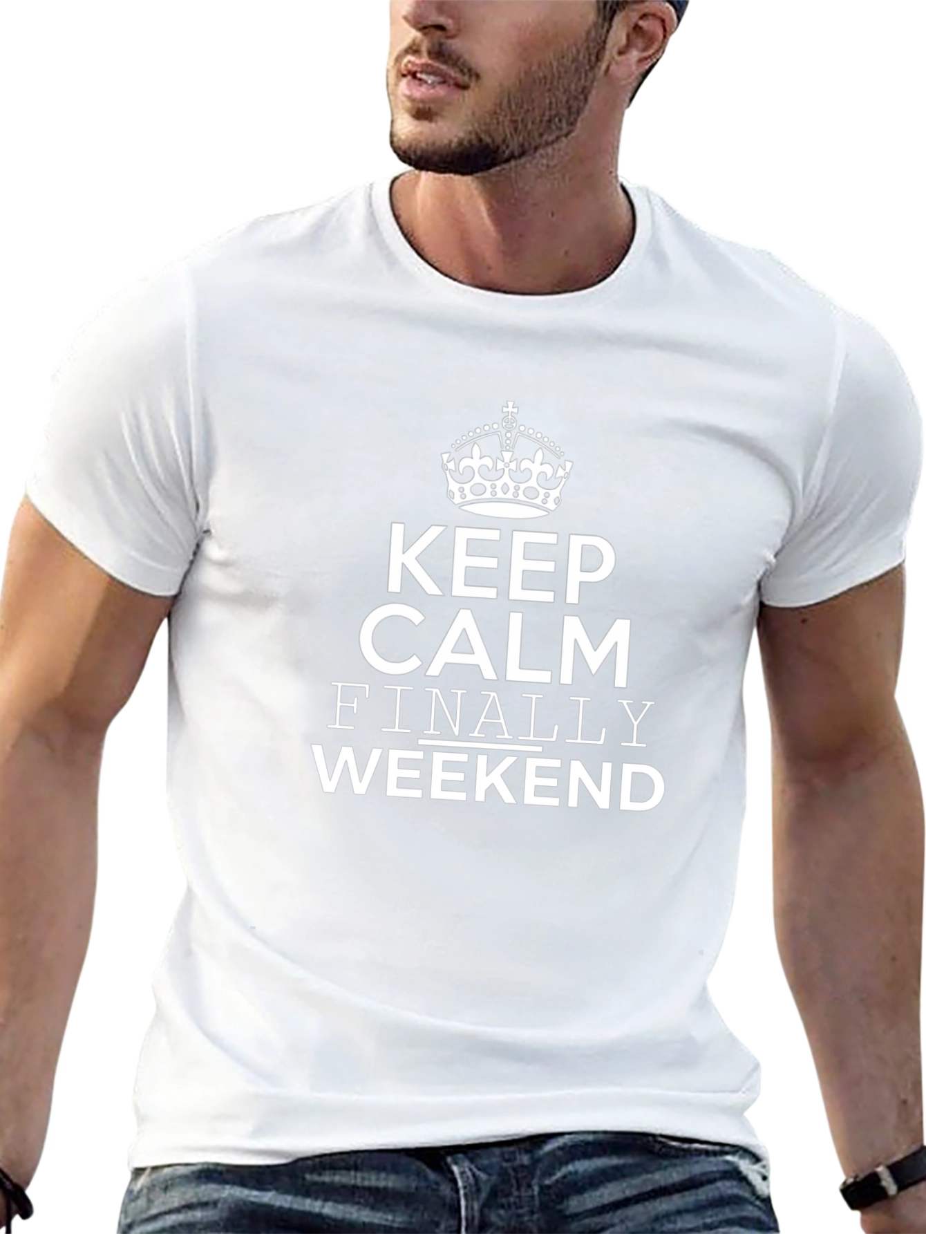Keep Calm Finally Weekend Black T-Shirt