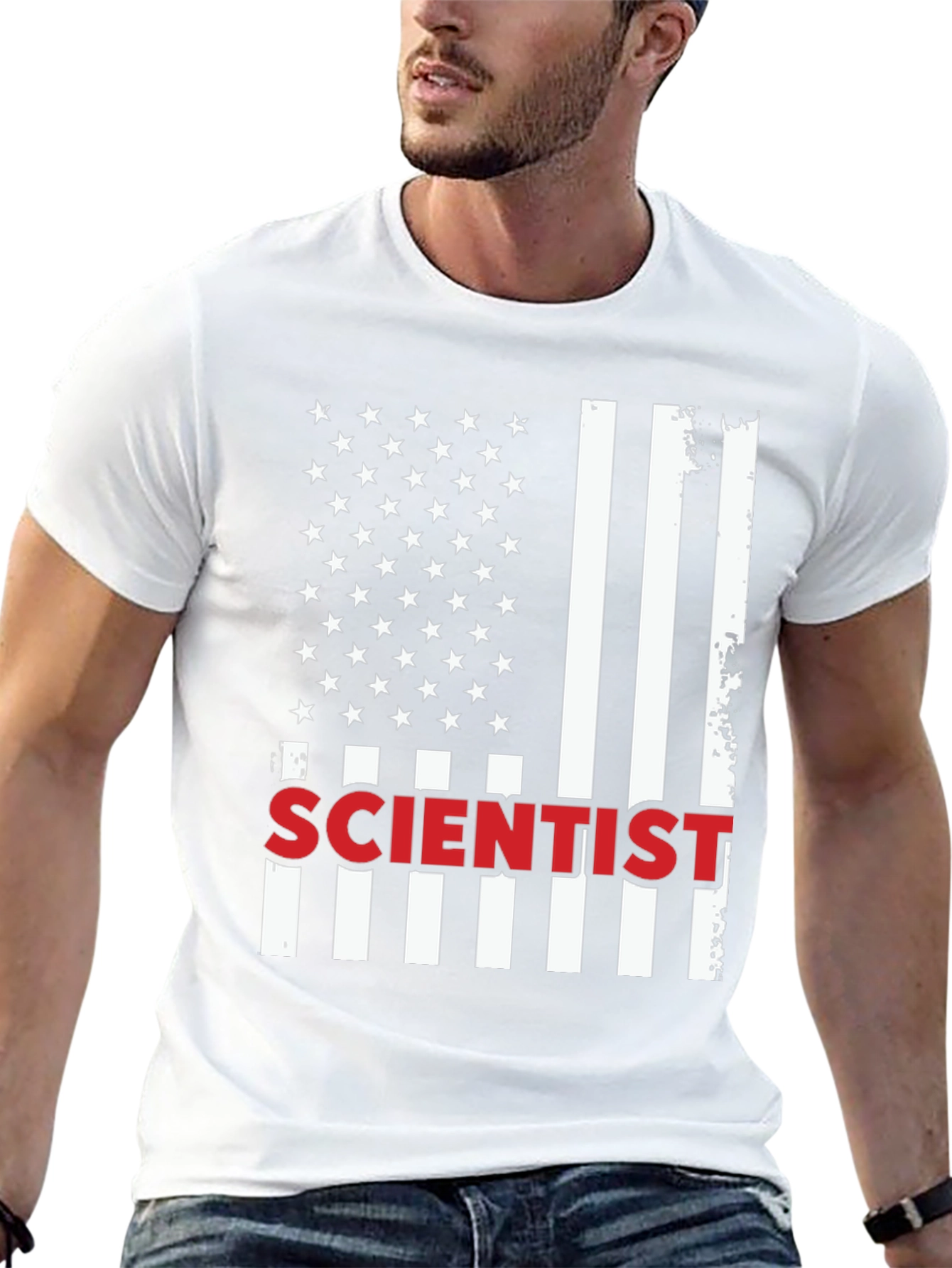 Scientist USA Flag Graphic T-Shirt
