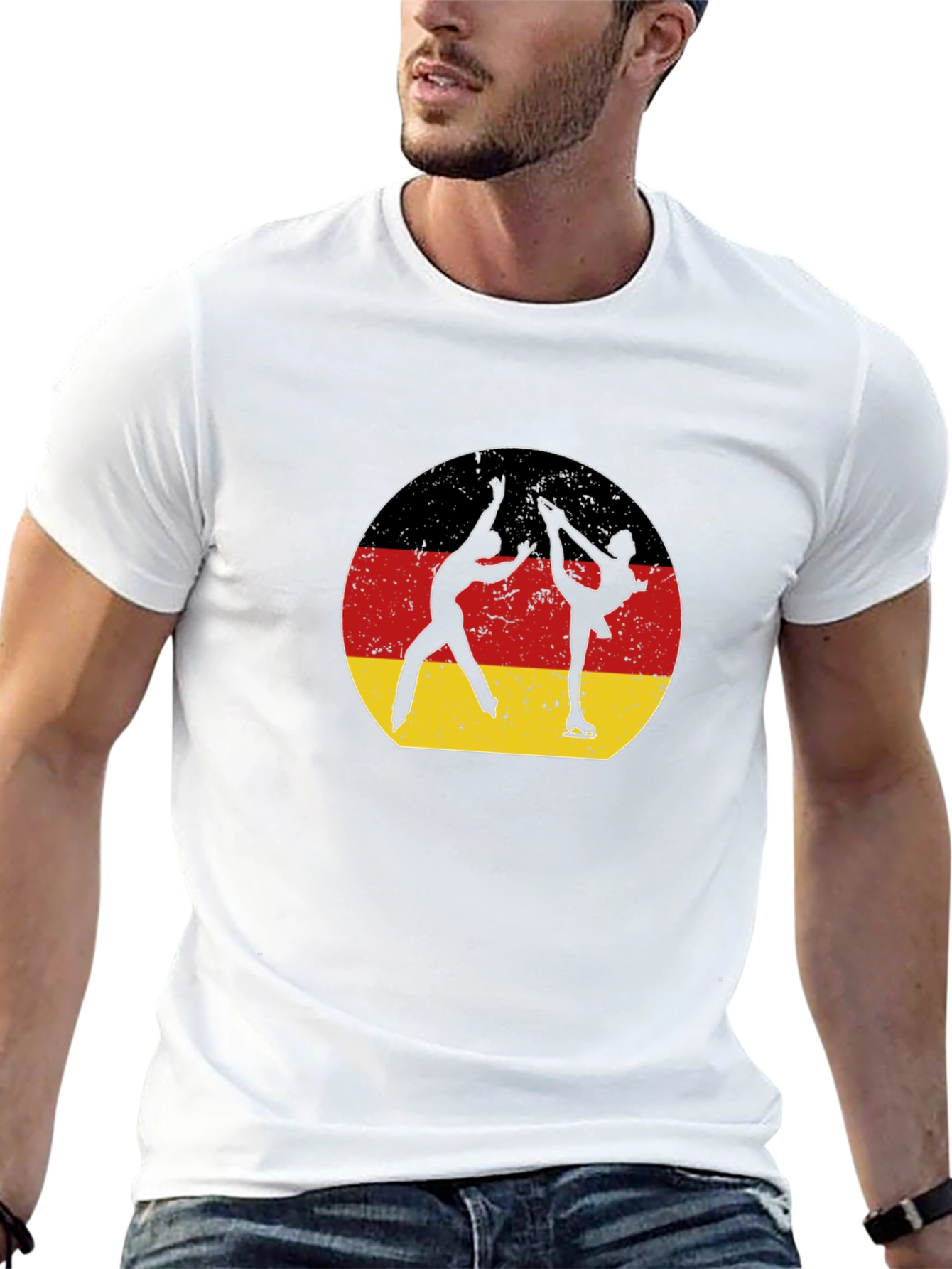 Figure Skating Germany Flag Graphic T-Shirt