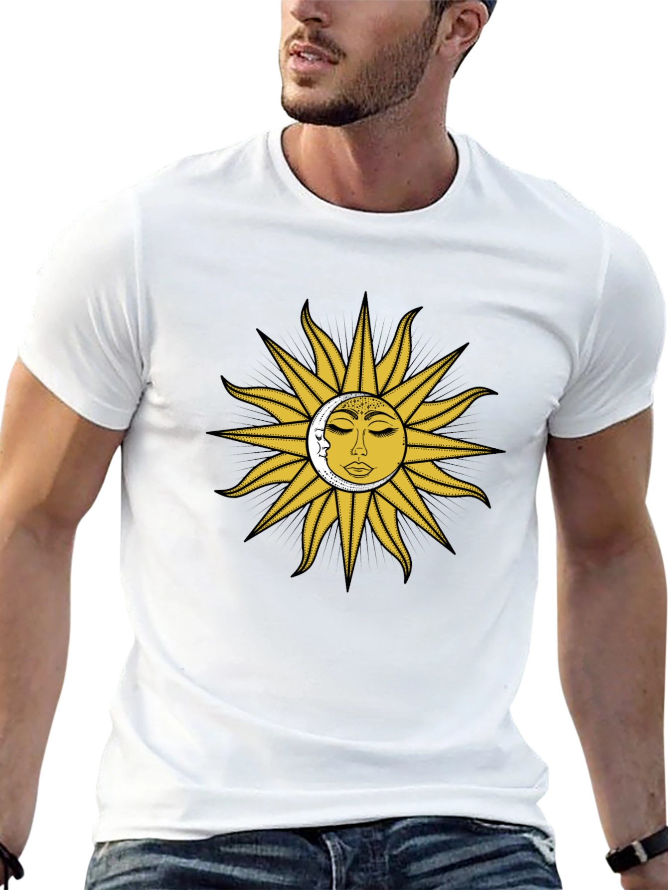 Sun & Moon Graphic Tee - Celestial Design
