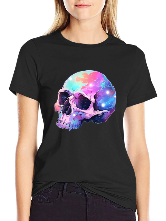 Galaxy Skull Graphic Tee - Unique Colorful Design