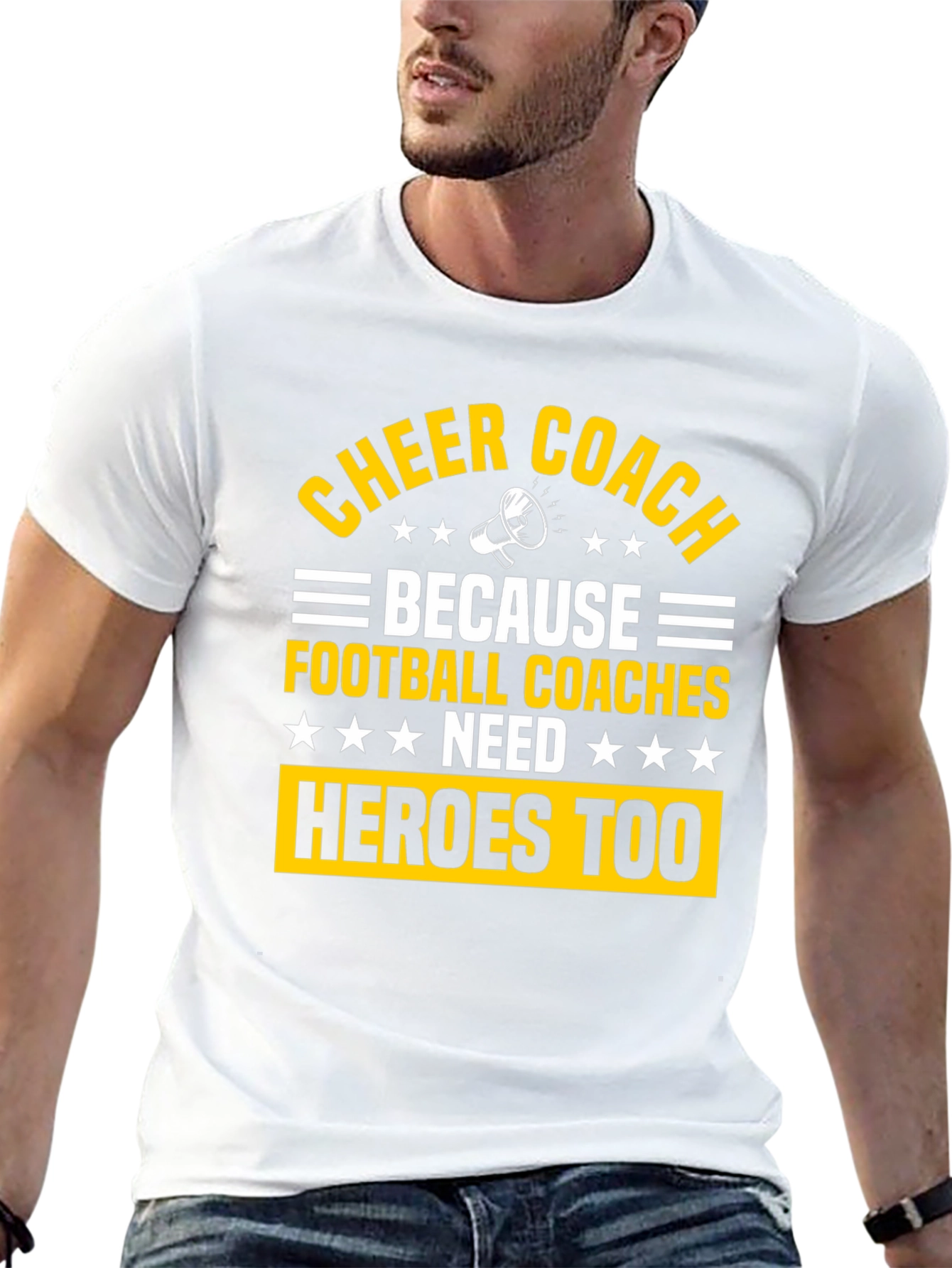 Cheer Coach Heroes Graphic T-Shirt