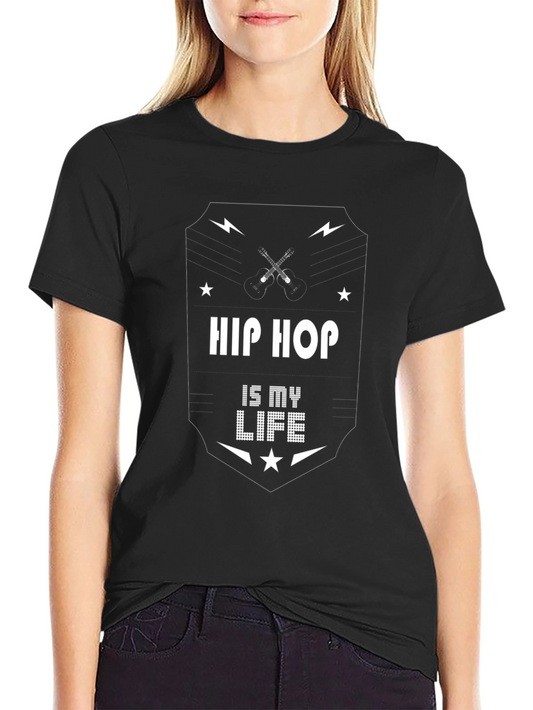 Hip Hop Is My Life Black Graphic Tee