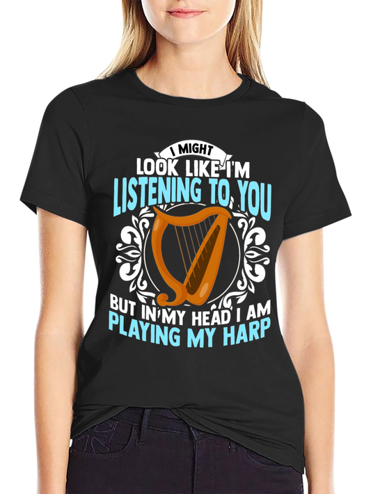 Harp Player T-Shirt - Musical Mind Black Tee