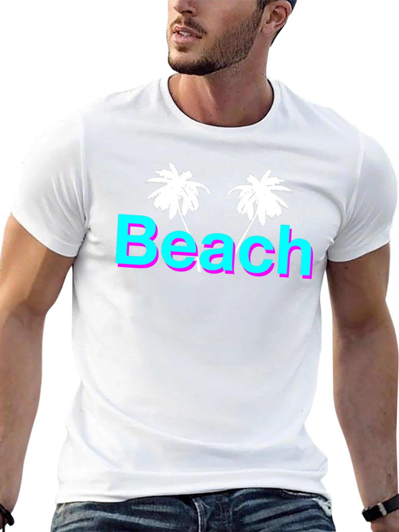 Beach Palm Tree T-Shirt - Retro Summer Vibes