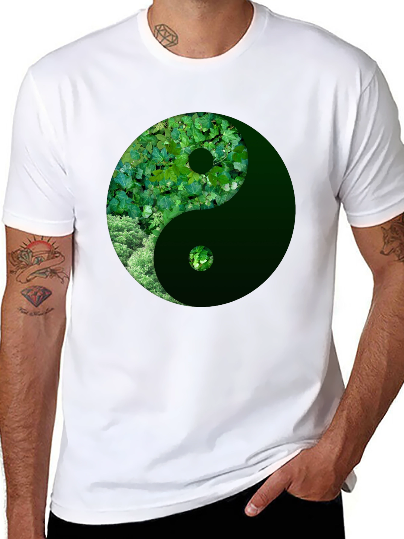 Nature Yin Yang Graphic Tee - Casual Style