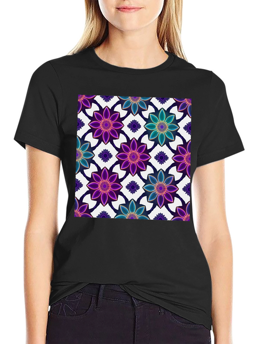 Floral Print Black T-Shirt