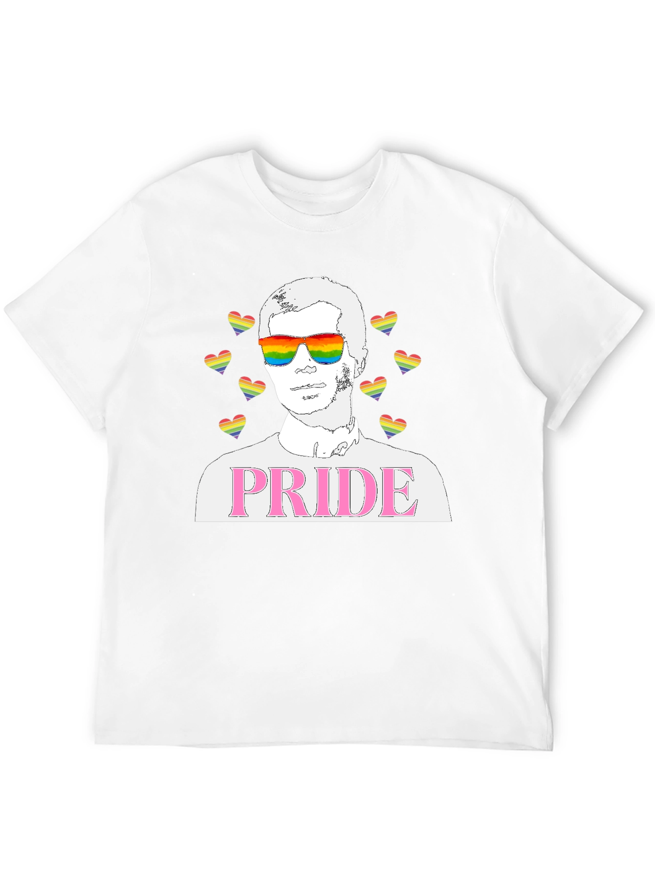 Pride Graphic T-Shirt - LGBTQ+ Rainbow Heart Design