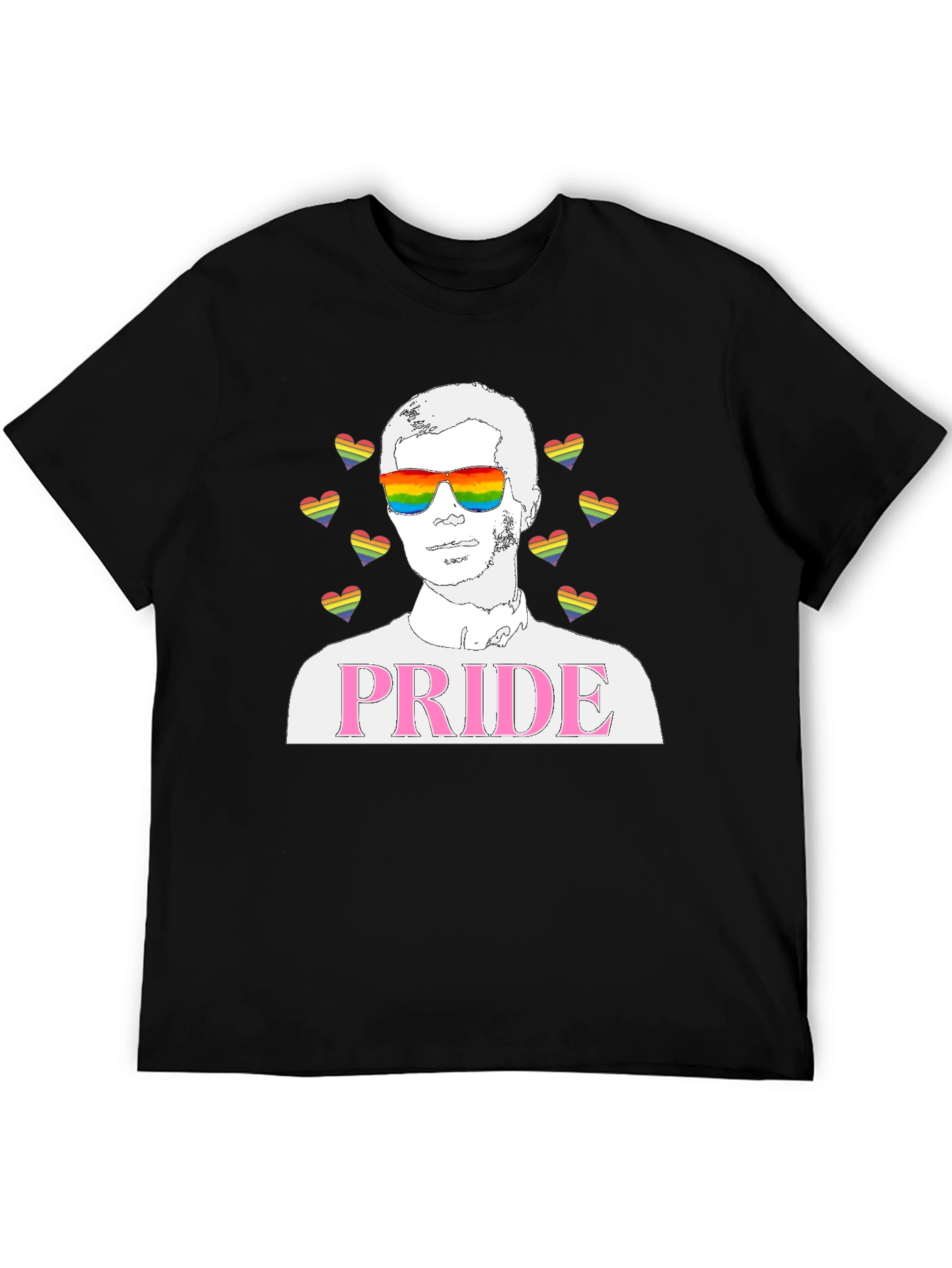 Pride Graphic T-Shirt - LGBTQ+ Rainbow Heart Design