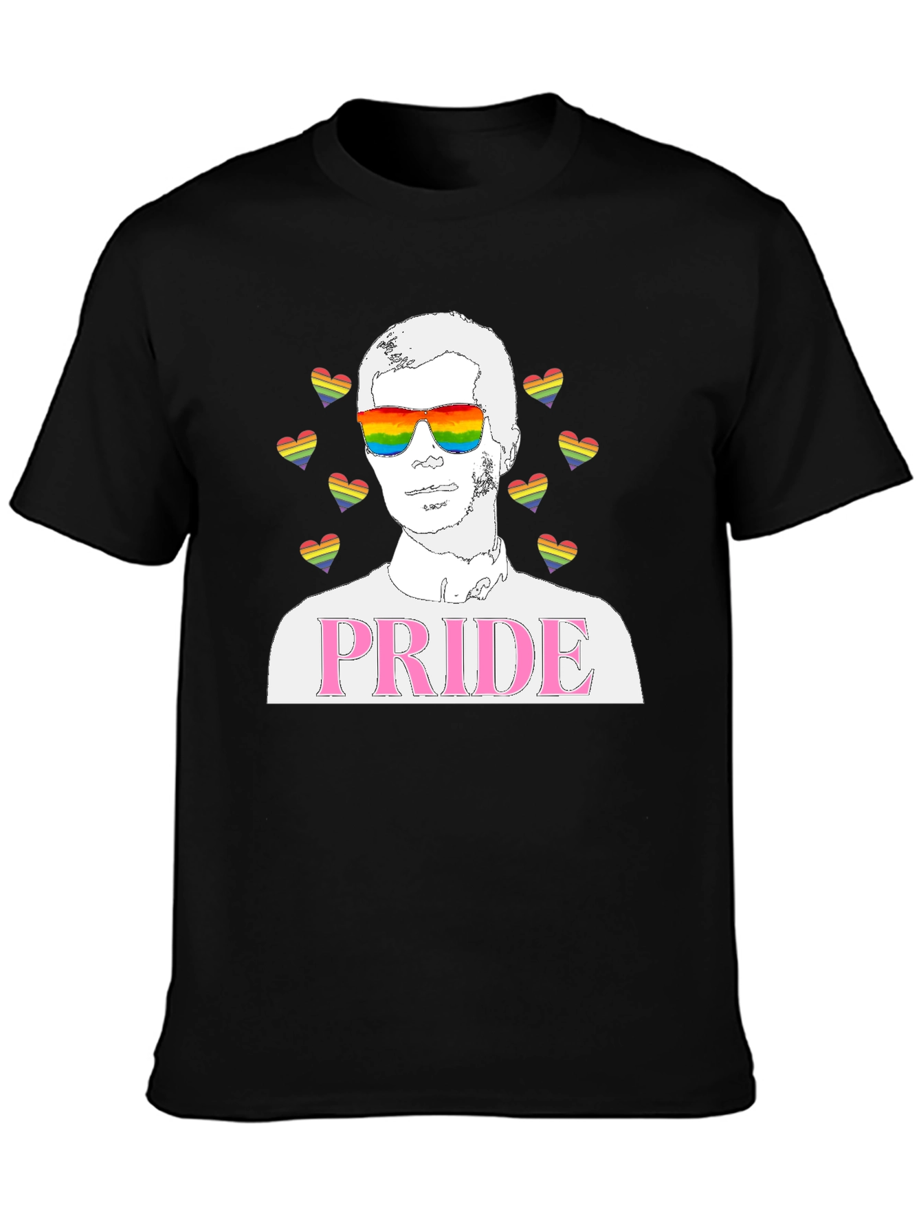 Pride Graphic T-Shirt - LGBTQ+ Rainbow Heart Design