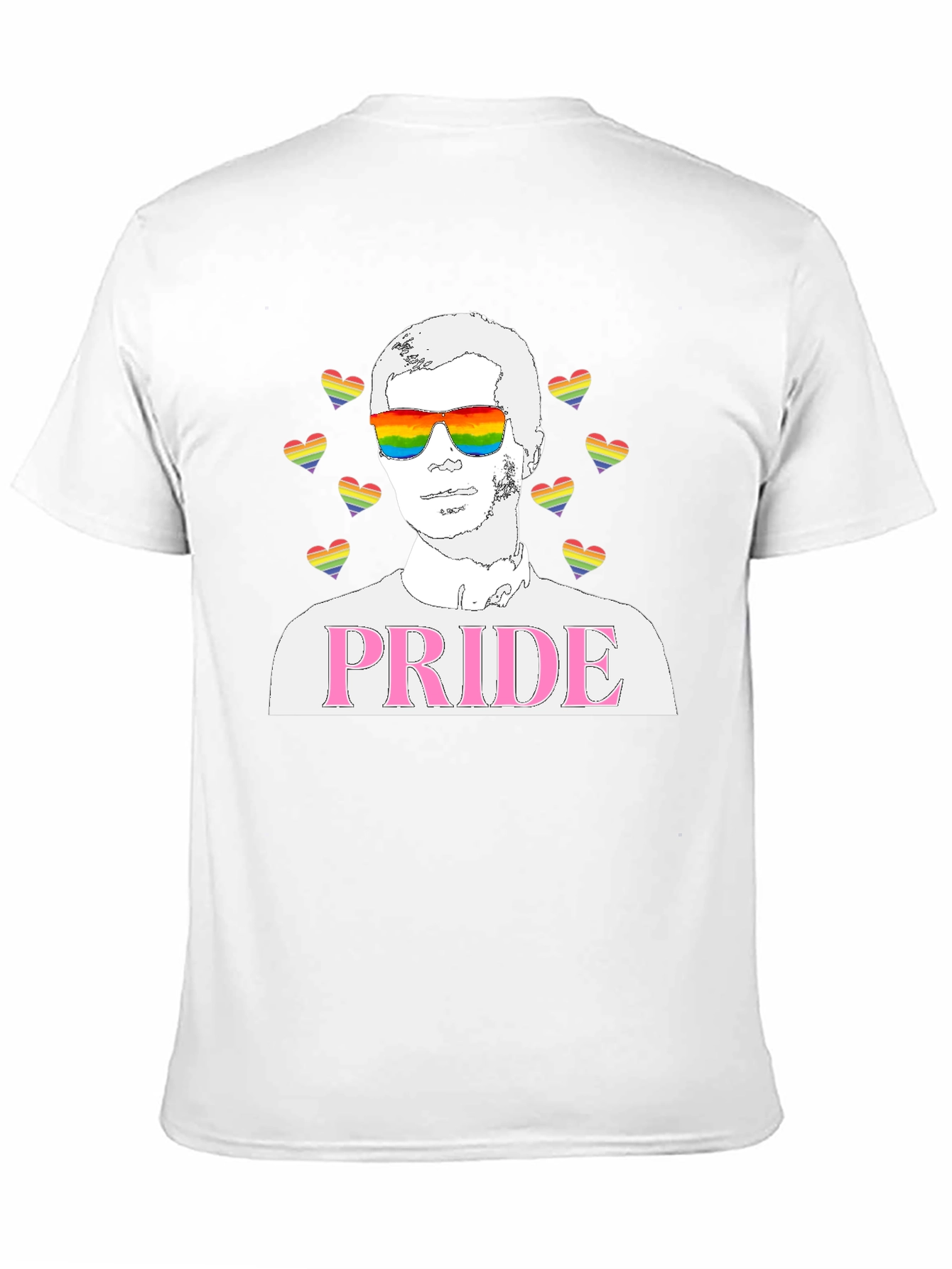 Pride Graphic T-Shirt - LGBTQ+ Rainbow Heart Design