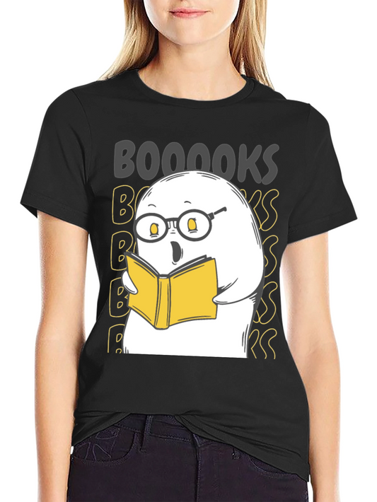 Funny Ghost Reading Book T-Shirt - BOOOOOKS!