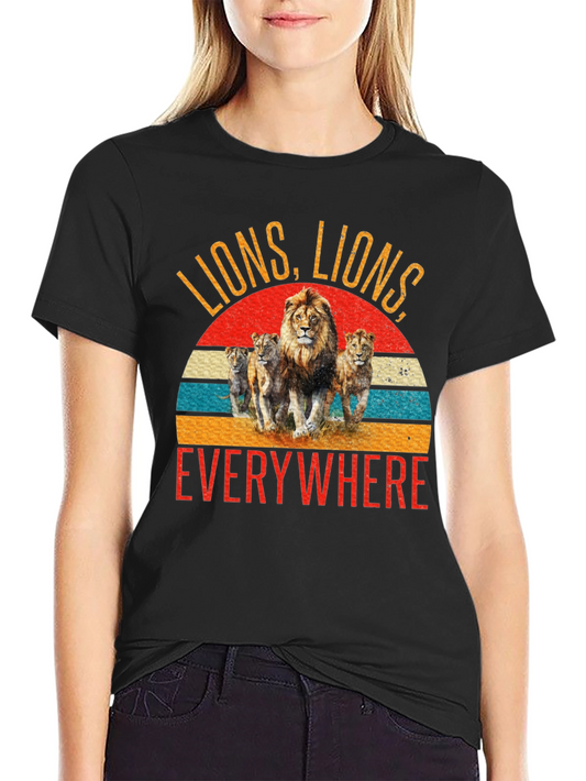 Lions Everywhere Graphic Tee - Black