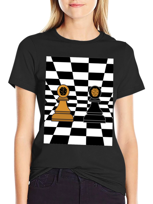 Chess Brain Pawn Graphic T-Shirt