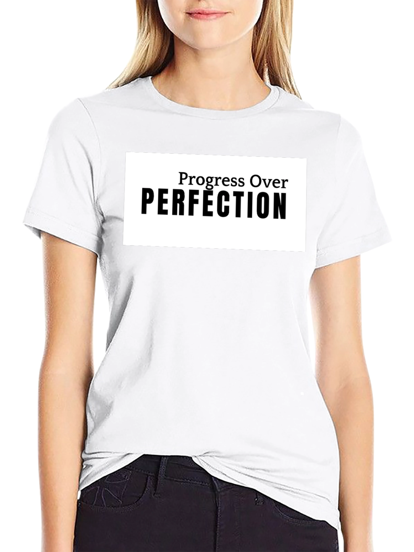 Progress Over Perfection Black T-Shirt