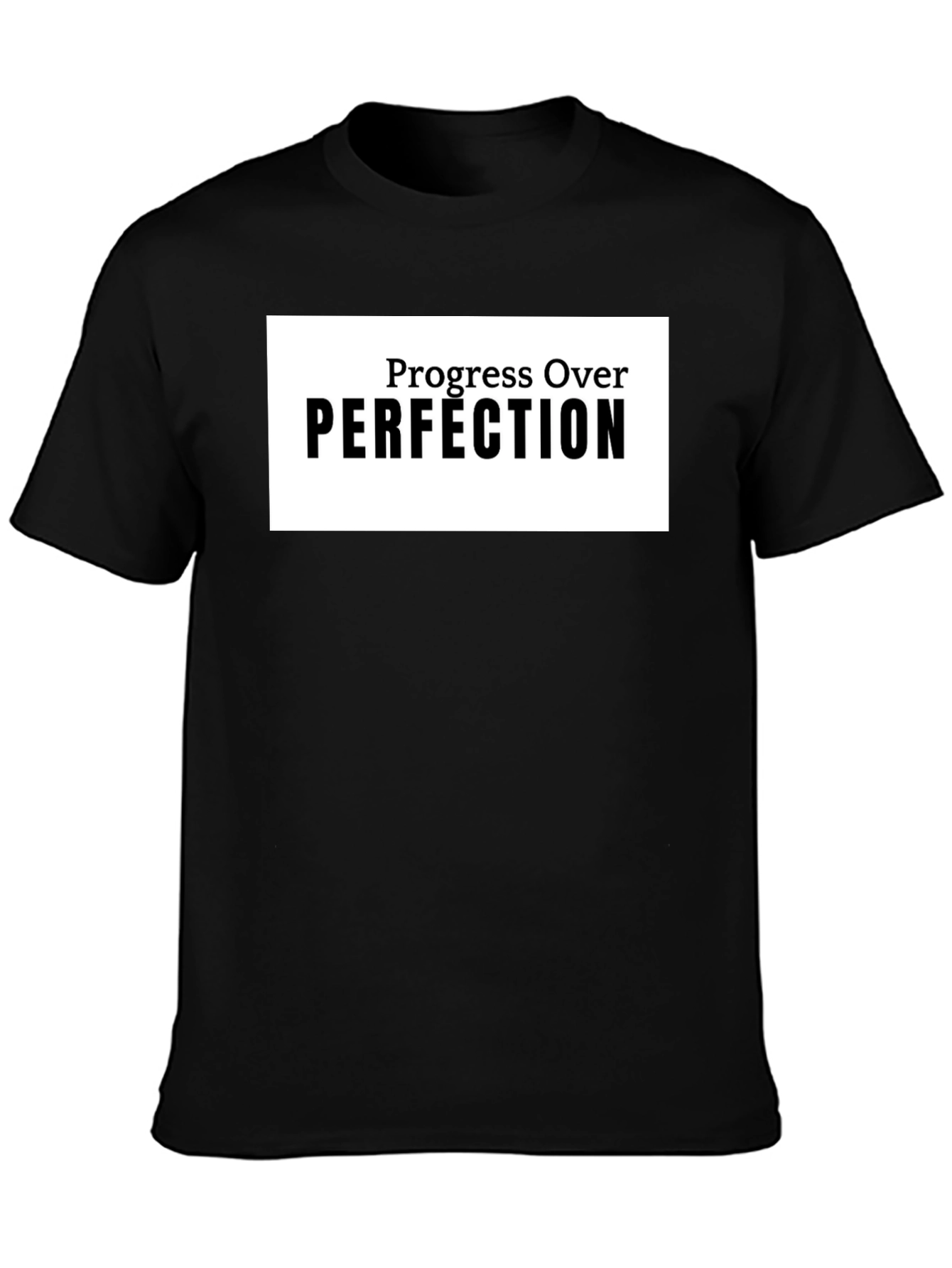 Progress Over Perfection Black T-Shirt