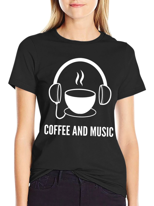 Coffee & Music Graphic Tee - Casual Style