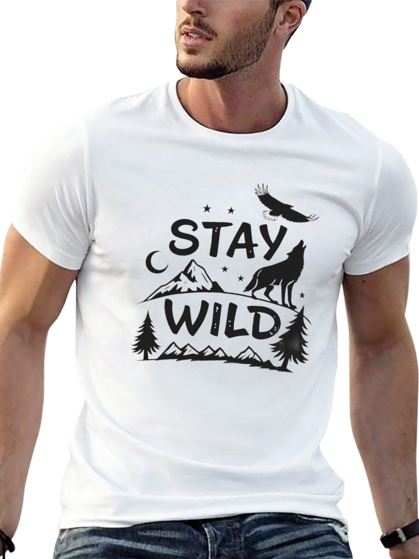 Stay Wild Graphic Tee - Black