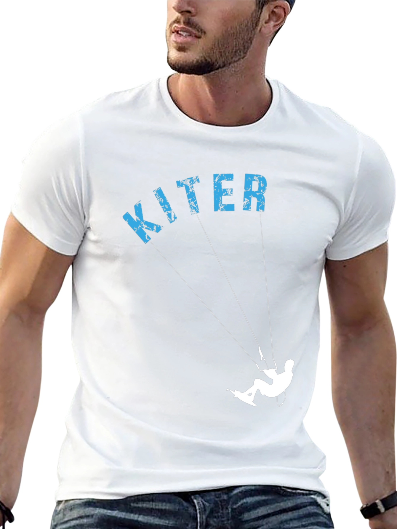 Kiter Graphic Tee - Black Cotton T-Shirt