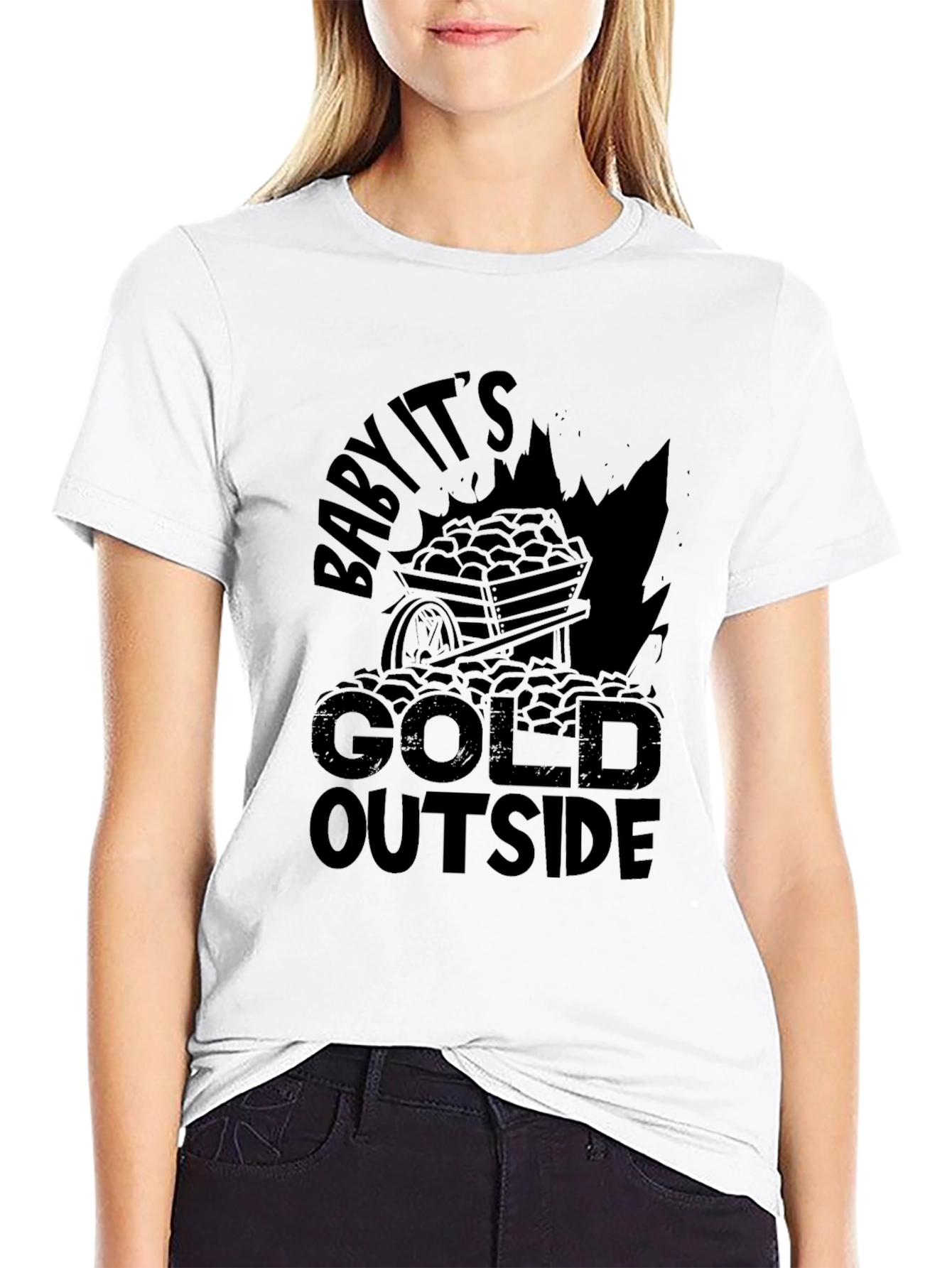 Baby Its Gold Outside Black T-Shirt