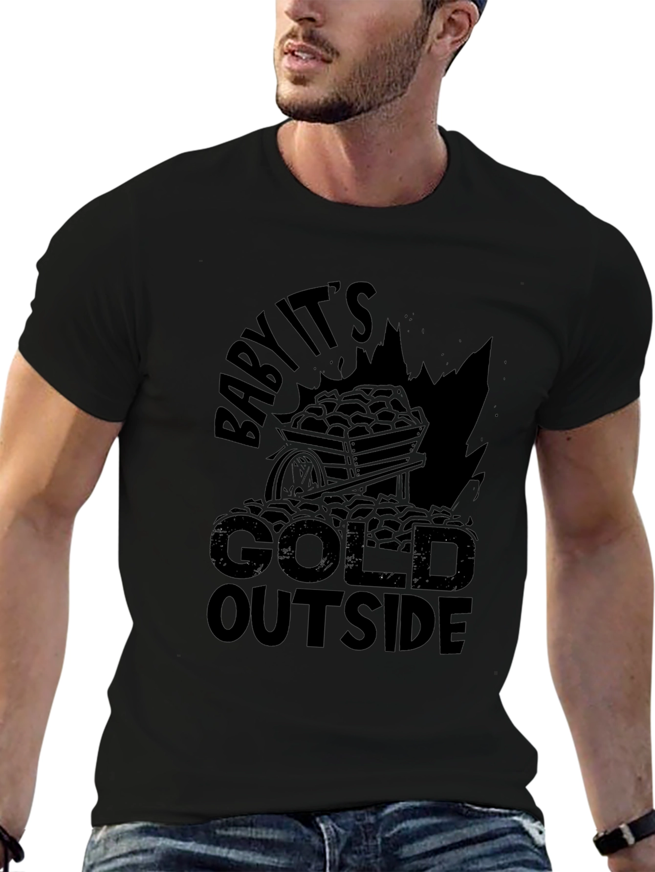 Baby Its Gold Outside Black T-Shirt