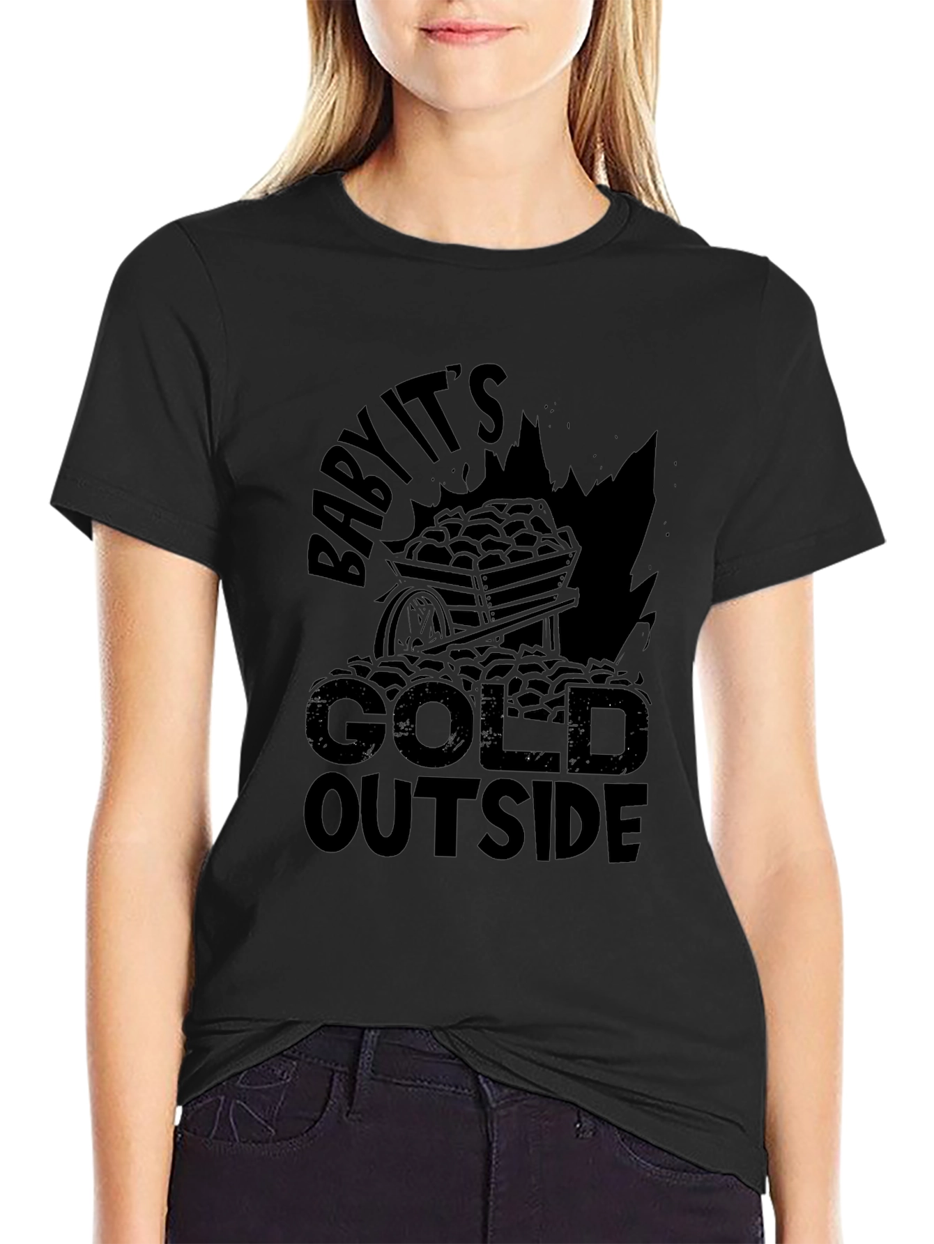 Baby Its Gold Outside Black T-Shirt