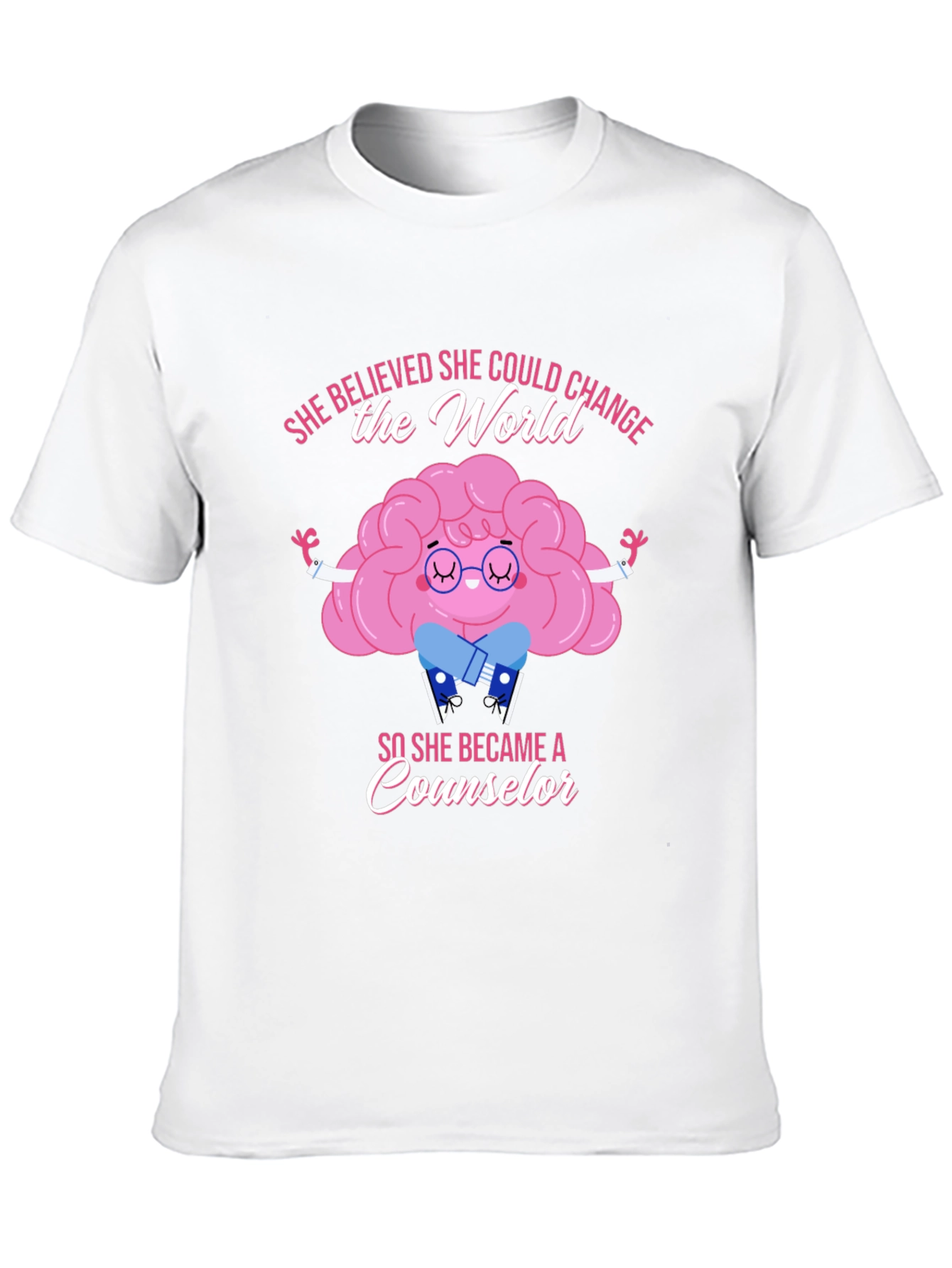 Counselor Brain Graphic T-Shirt - She Believed...