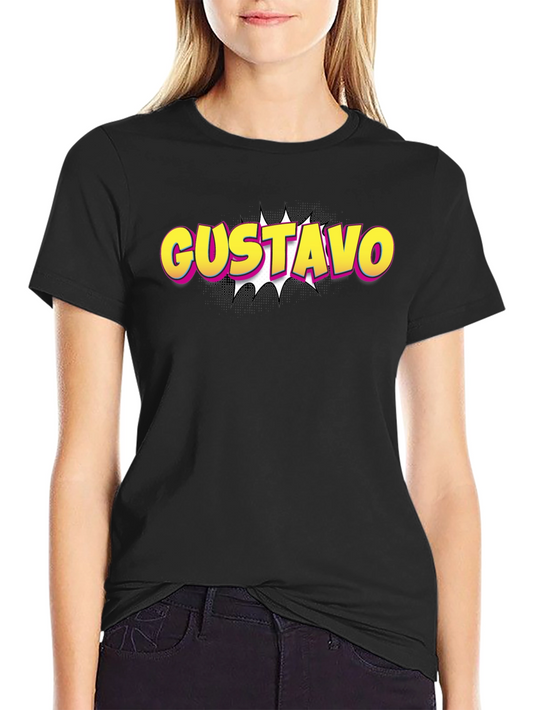 Gustavo Comic Style Black T-Shirt