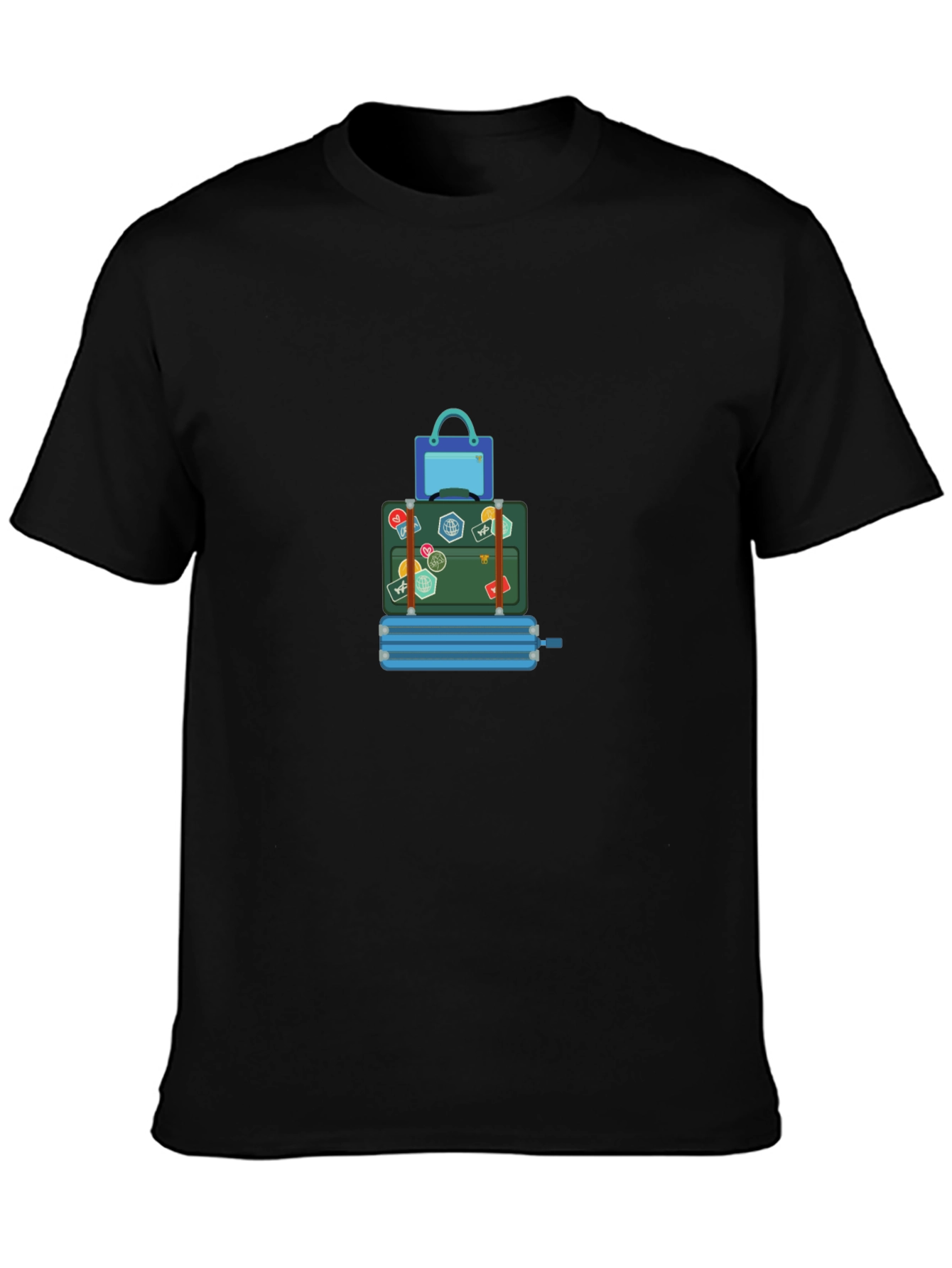 Travel Stack Graphic T-Shirt - Black