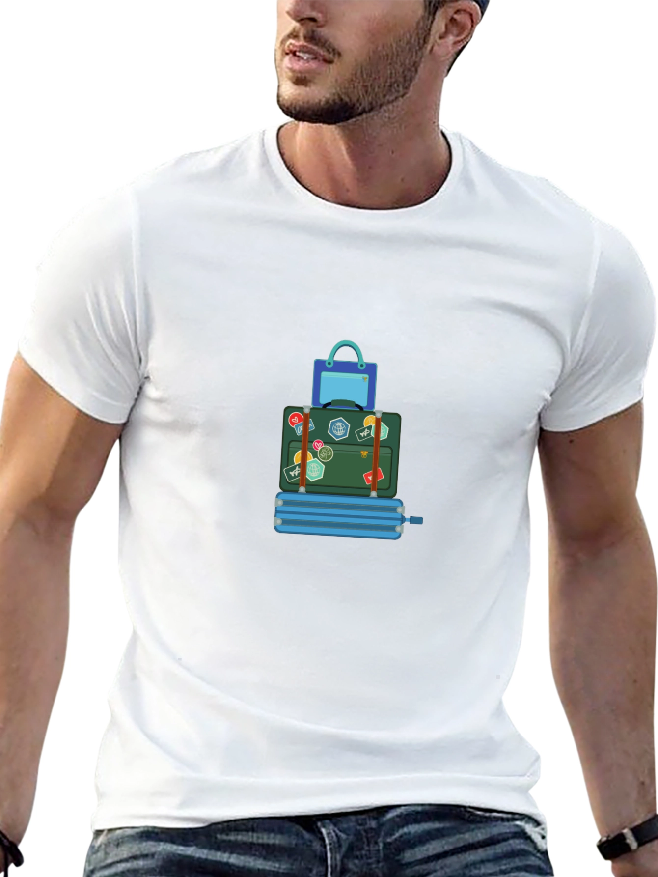 Travel Stack Graphic T-Shirt - Black