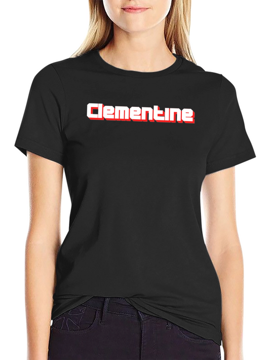 Clementine Graphic Tee - Black Cotton Blend T-Shirt