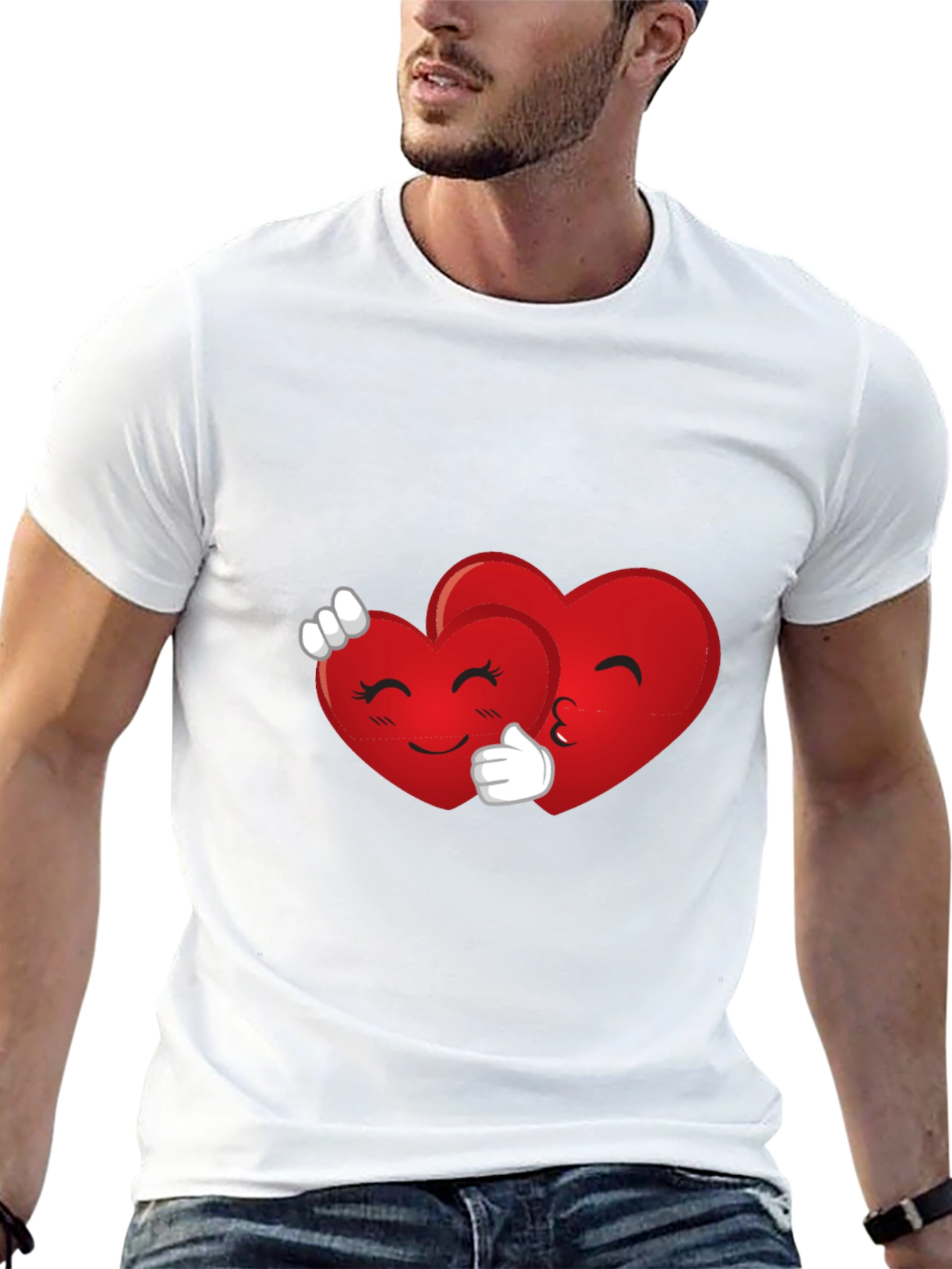 Heart Emoji Hug Black T-Shirt