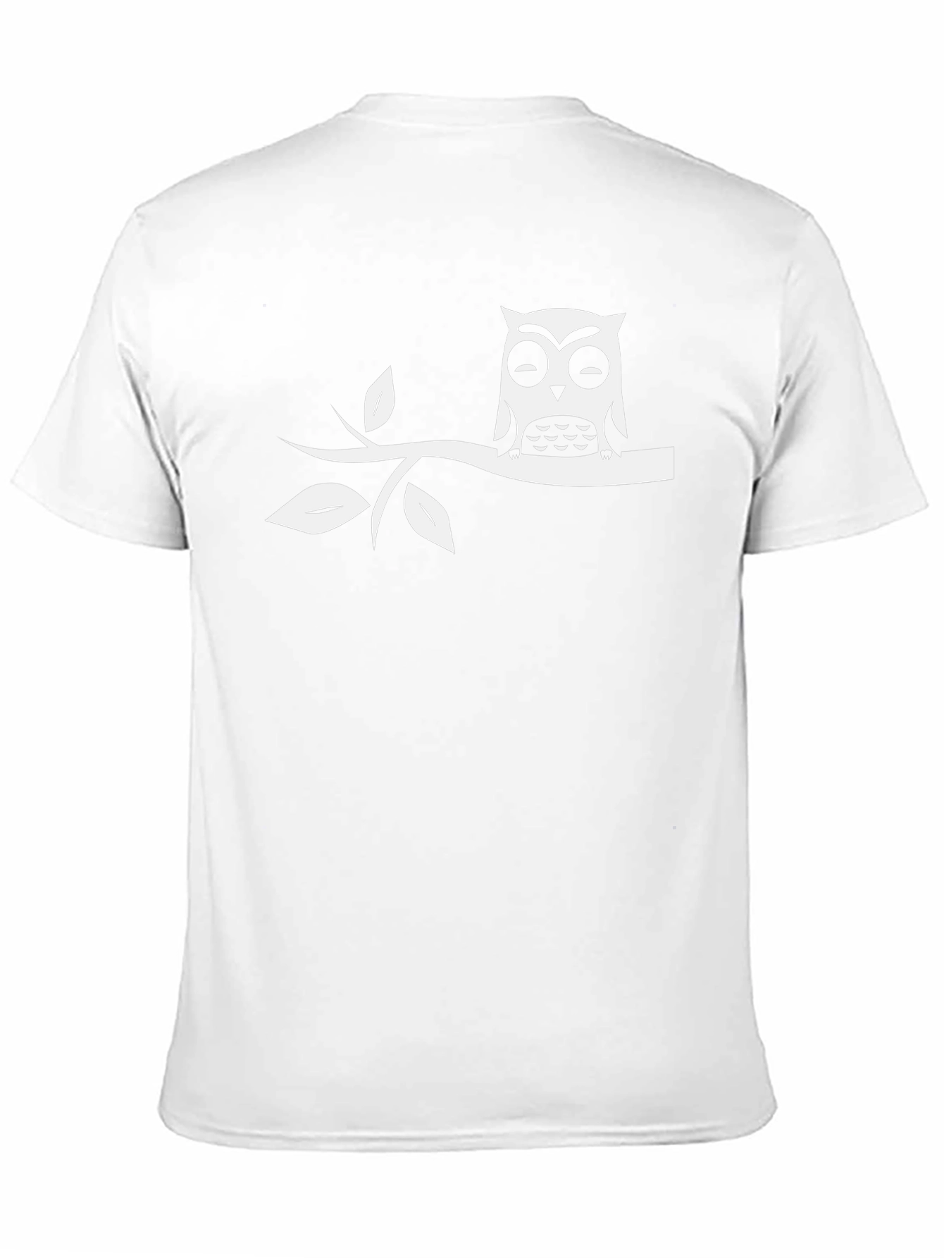 Owl on Branch Black T-Shirt - Relaxed Fit