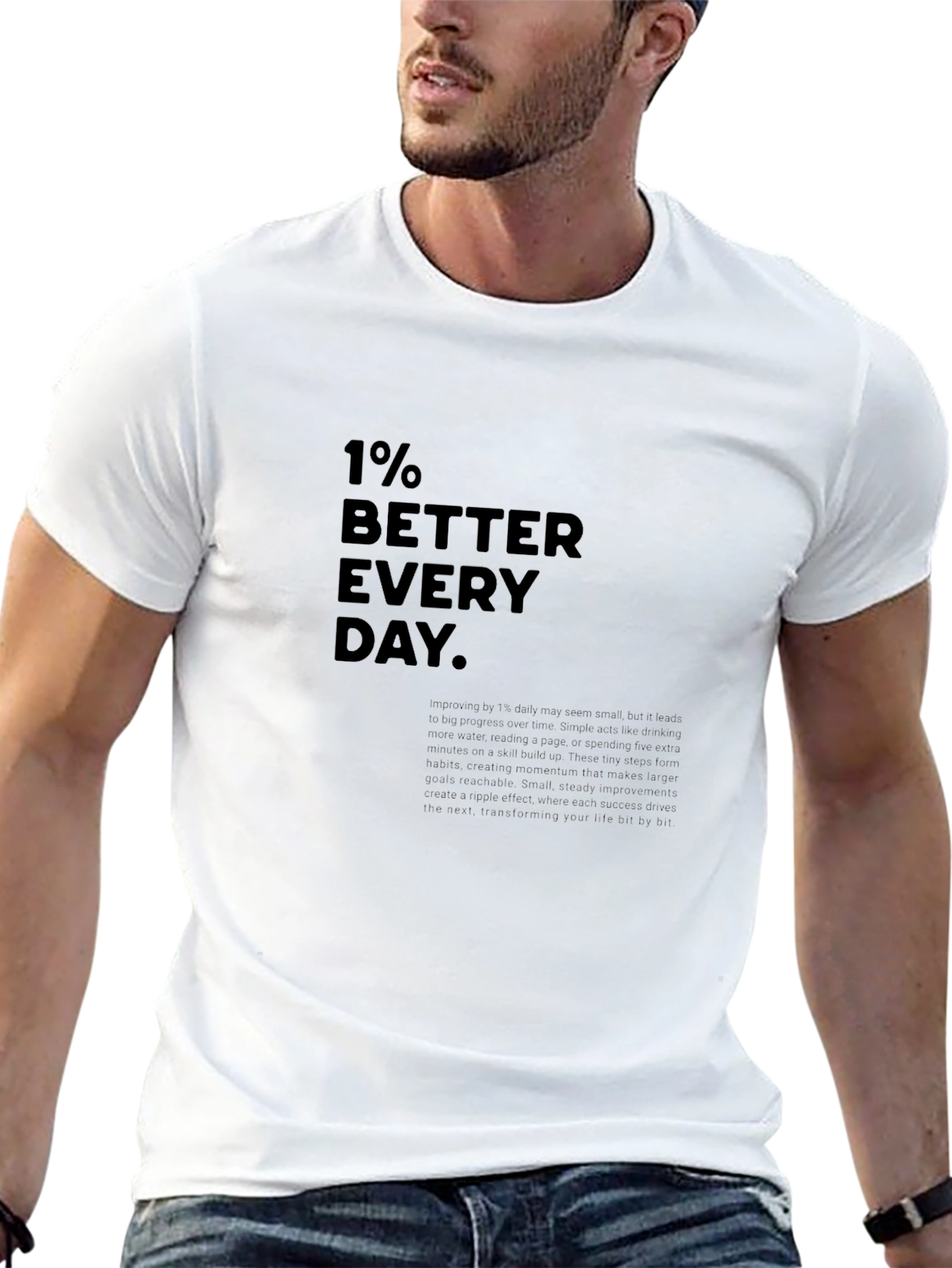 1% Better Everyday Graphic Tee - Black