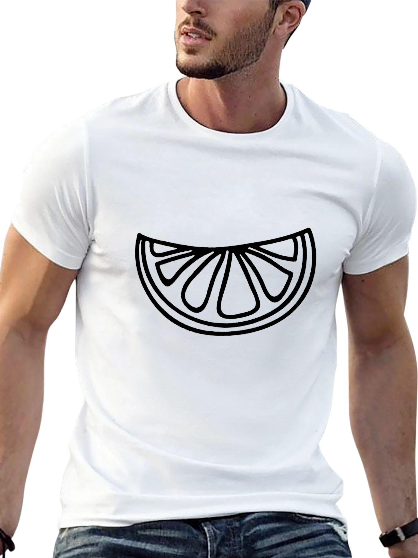 Modern Graphic Tee - Citrus Slice Design