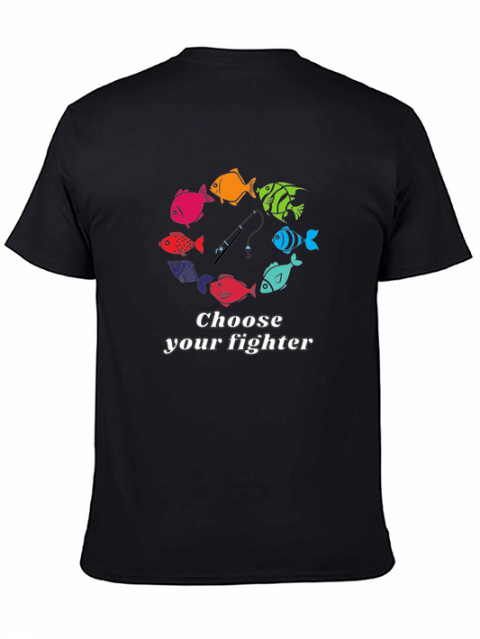 Choose Your Fighter Fish Graphic T-Shirt