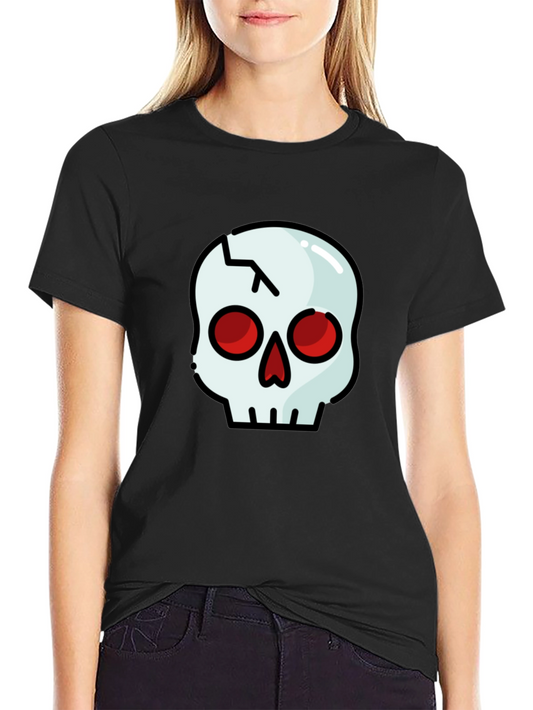 Cracked Skull Graphic Tee - Black