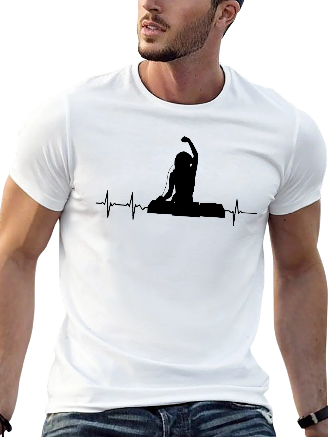 Yoga DJ Heartbeat T-Shirt - Relaxing Vibe
