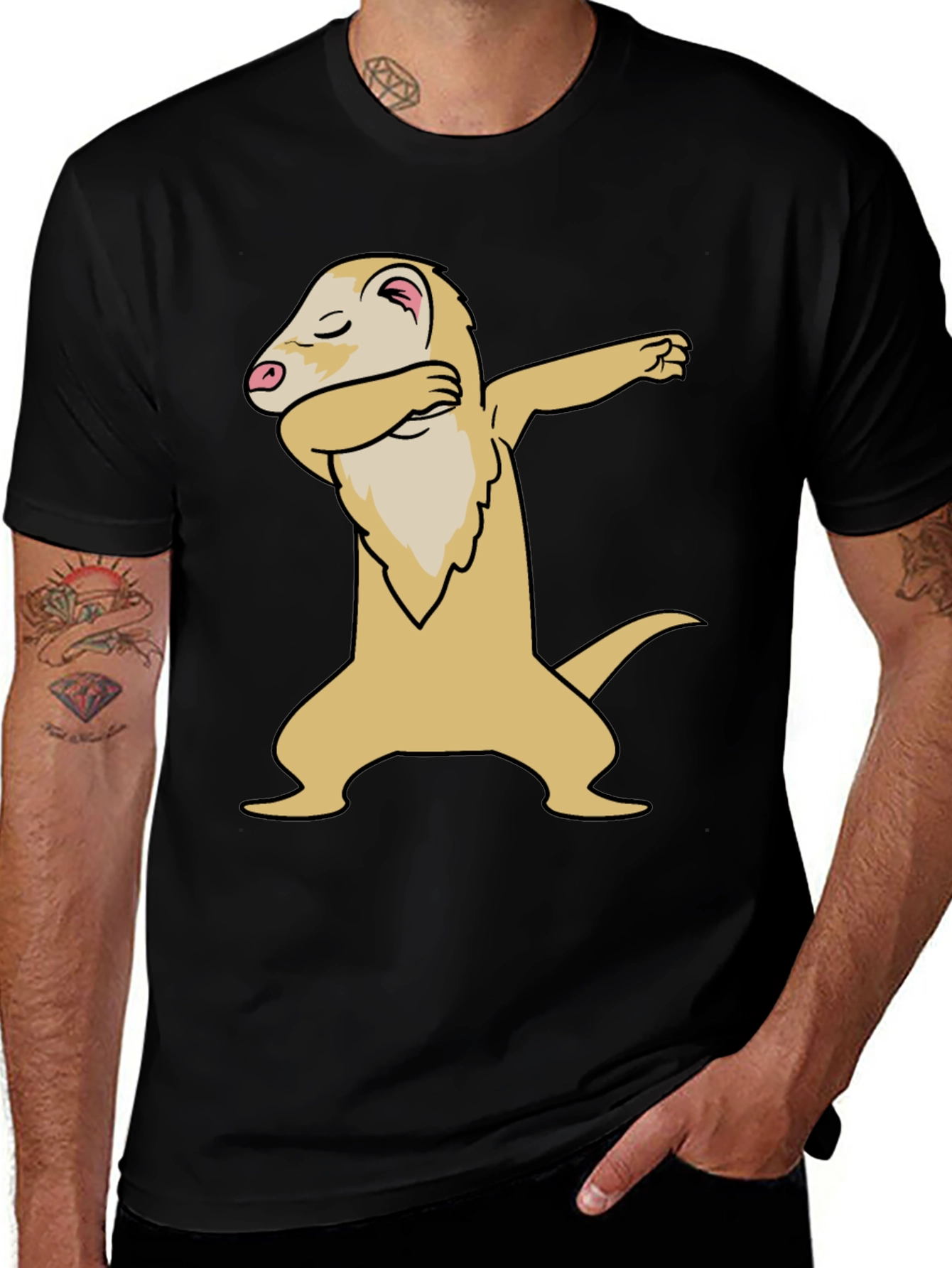 Dabbing Ferret Graphic Tee - Cool Casual Style
