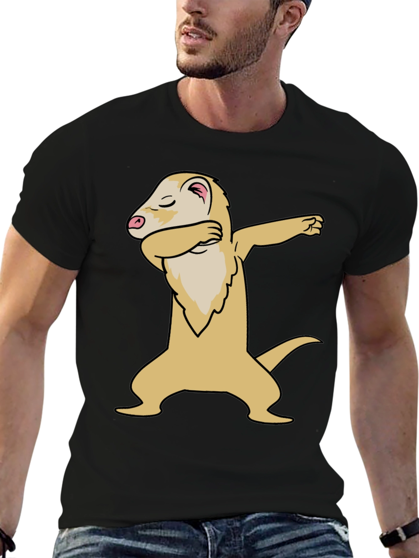 Dabbing Ferret Graphic Tee - Cool Casual Style
