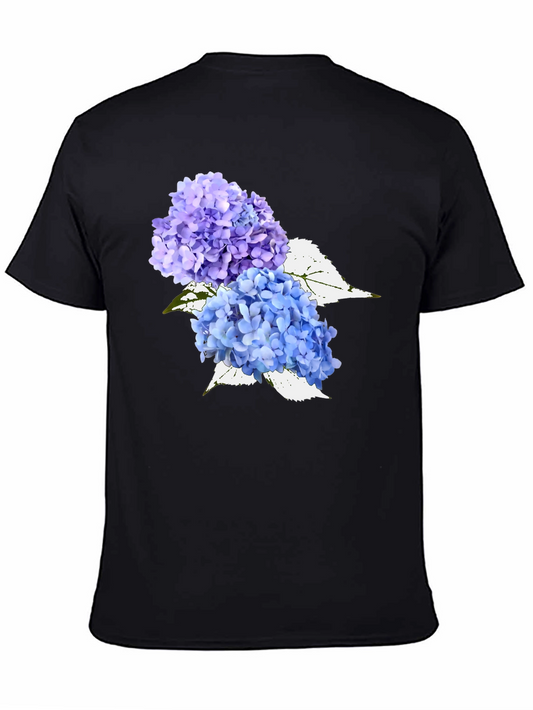 Floral Hydrangea Graphic Tee - Black