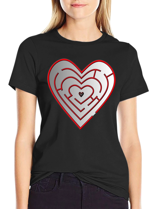Heart Maze T-Shirt - Solve the Puzzle of Love!