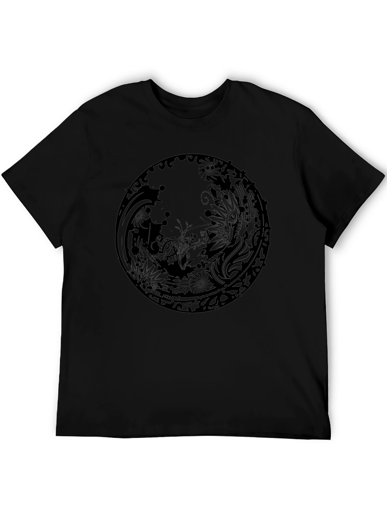 Black Graphic Print Crew Neck T-Shirt