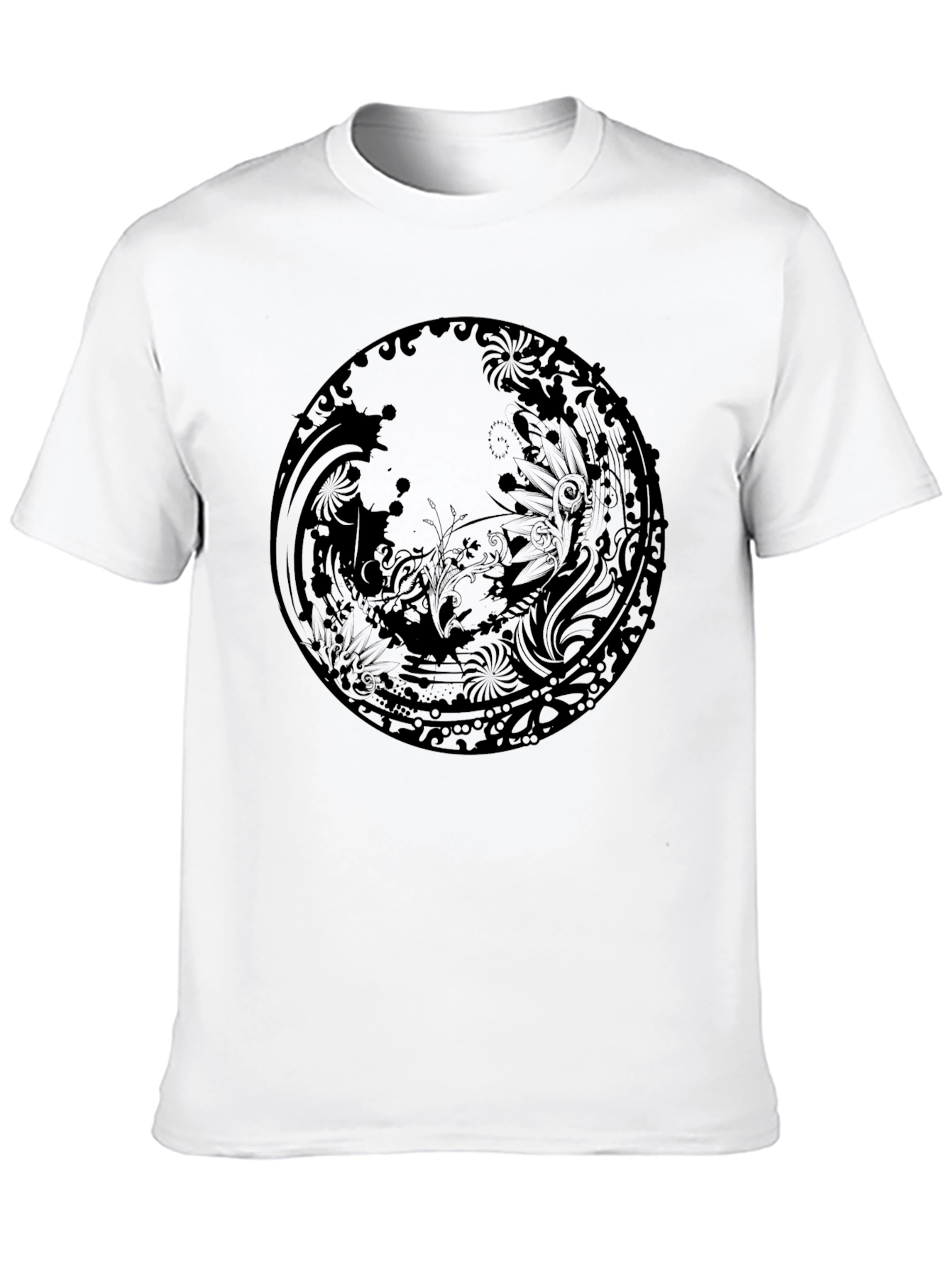 Black Graphic Print Crew Neck T-Shirt