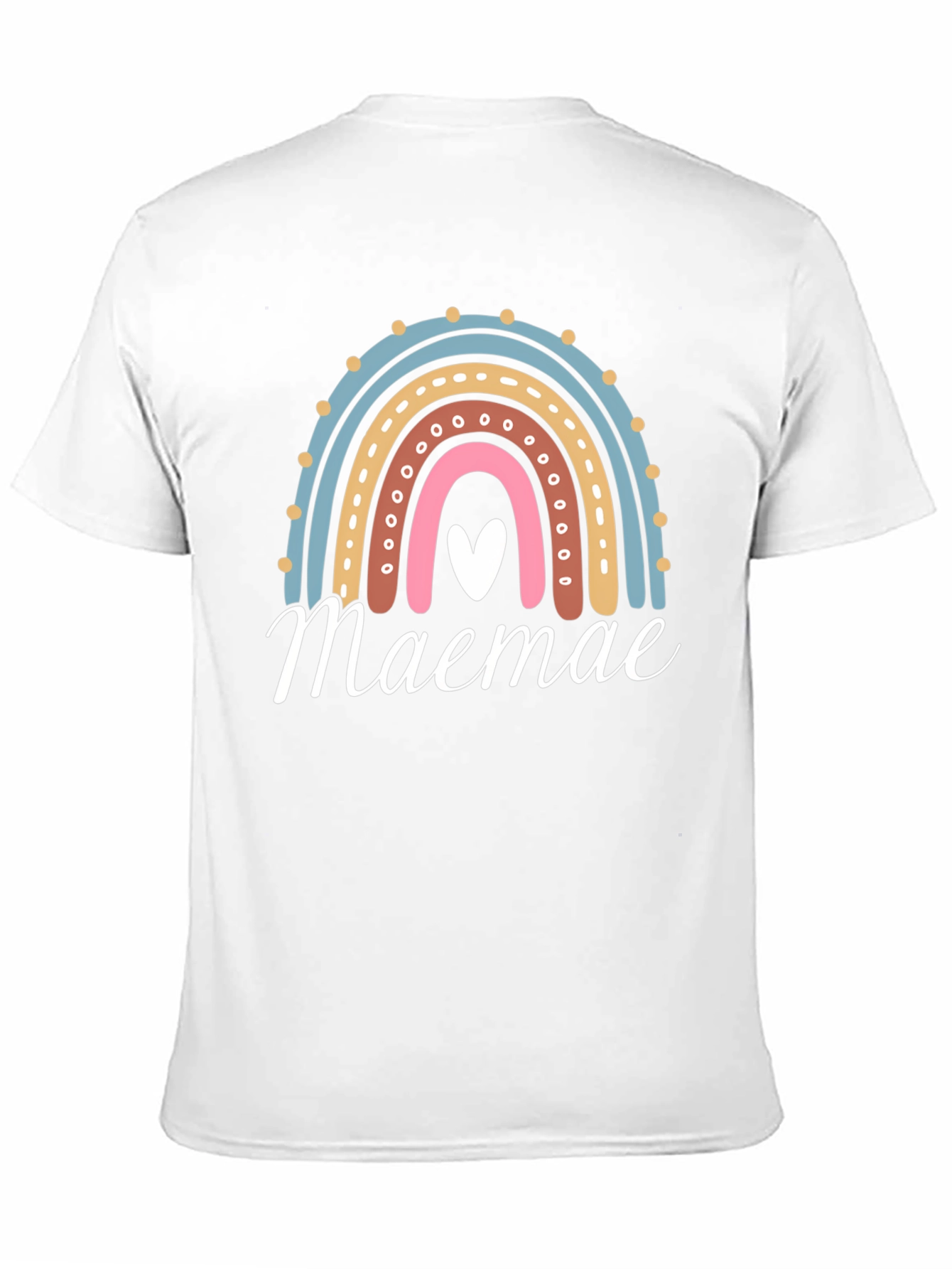 Maemae Rainbow Graphic Tee - Heart Accent T-Shirt