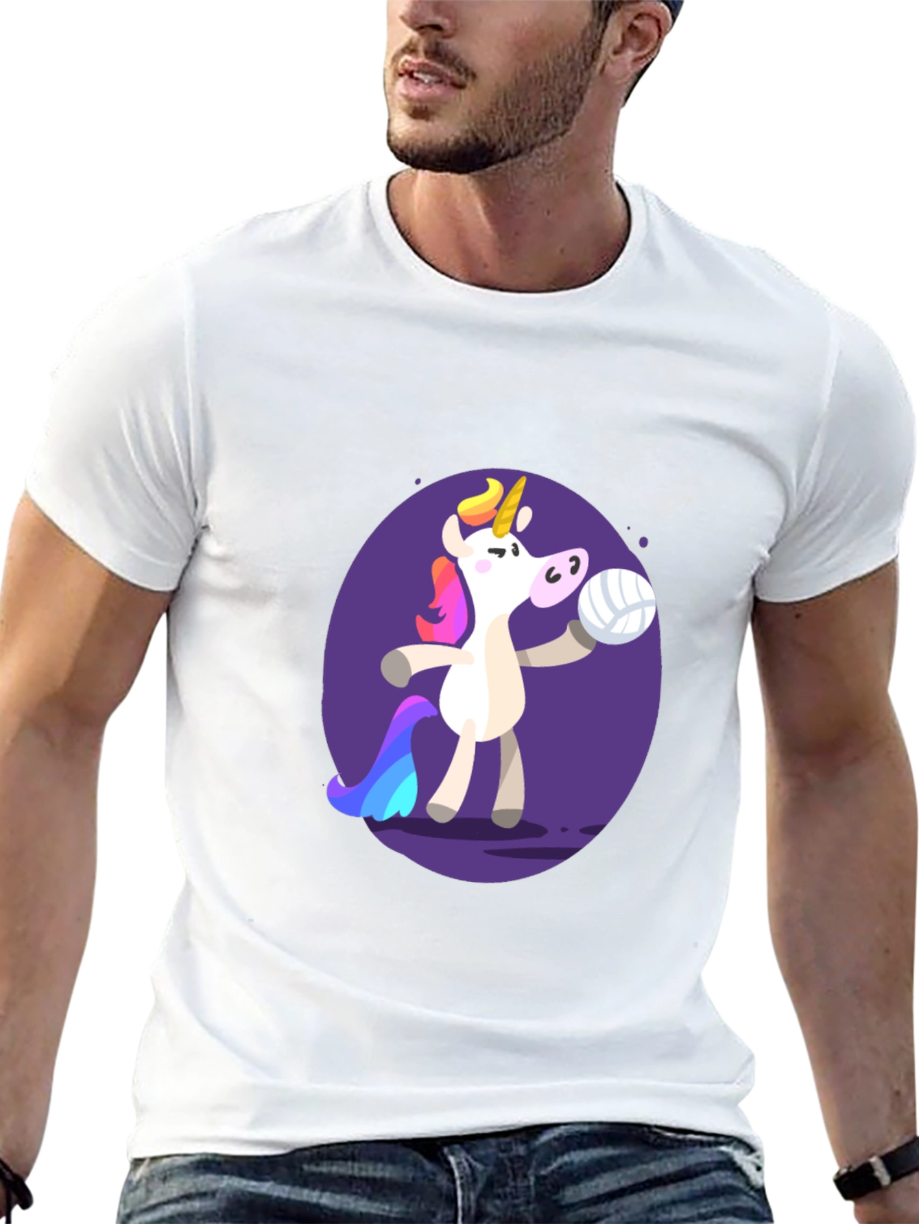 Unicorn Volleyball Graphic Tee - Black