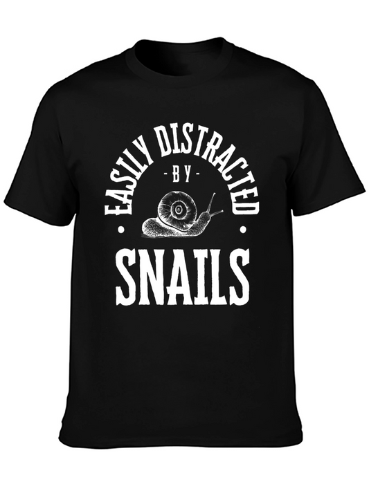 Easily Distracted By Snails T-Shirt Funny Snail Lover Tee