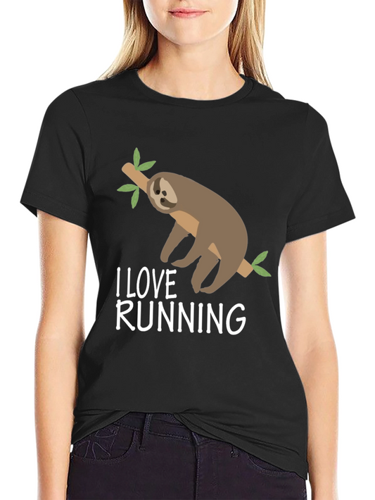 I Love Running Sloth Tee - Funny Workout Shirt