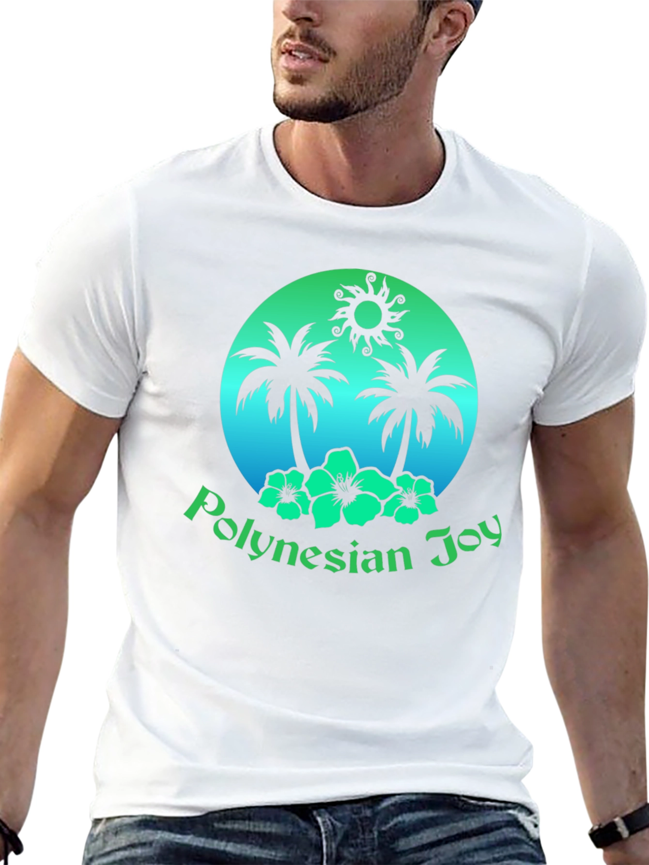 Polynesian Joy Tropical Graphic T-Shirt