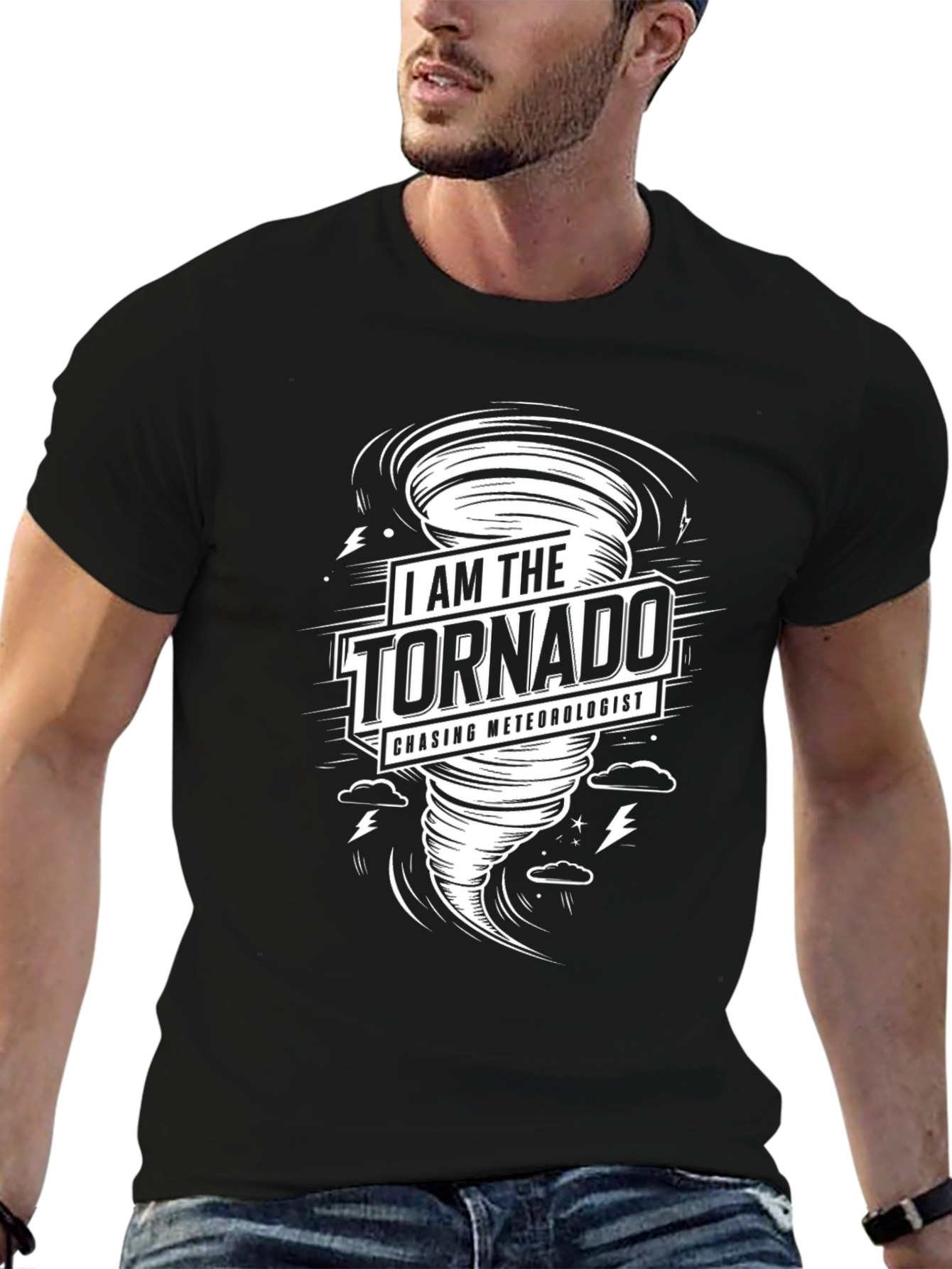 Tornado Meteorologist Black Graphic Tee